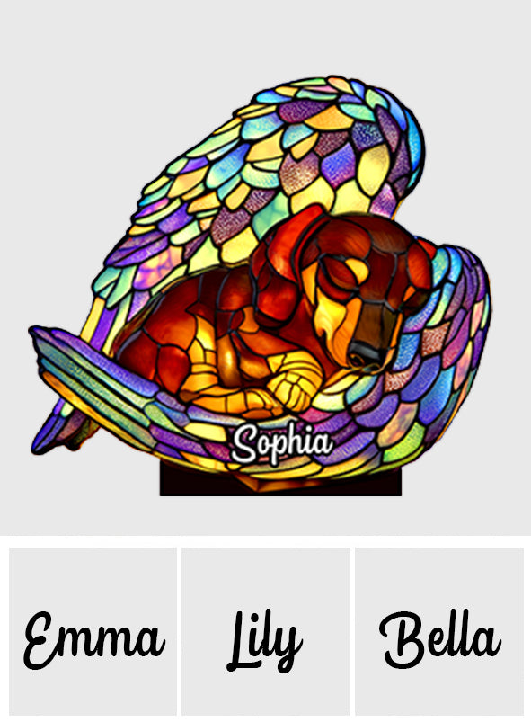 Sleeping Dachshund - Personalized Dachshund Acrylic LED Night Light