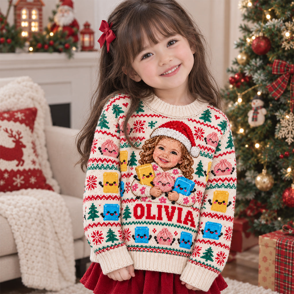 Merry Squishmas - Personalized Kid Ugly Sweater