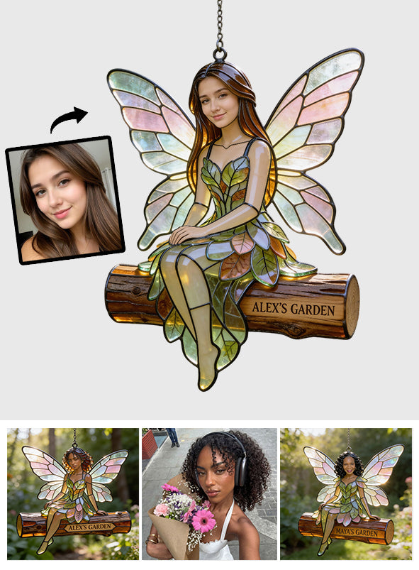 Individueller Feengarten nach Foto – Personalisierter Fensterhänger mit Sonnenfänger-Dekoration 