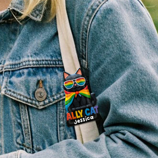 Ally Cat - Personalized LGBT Support Pin