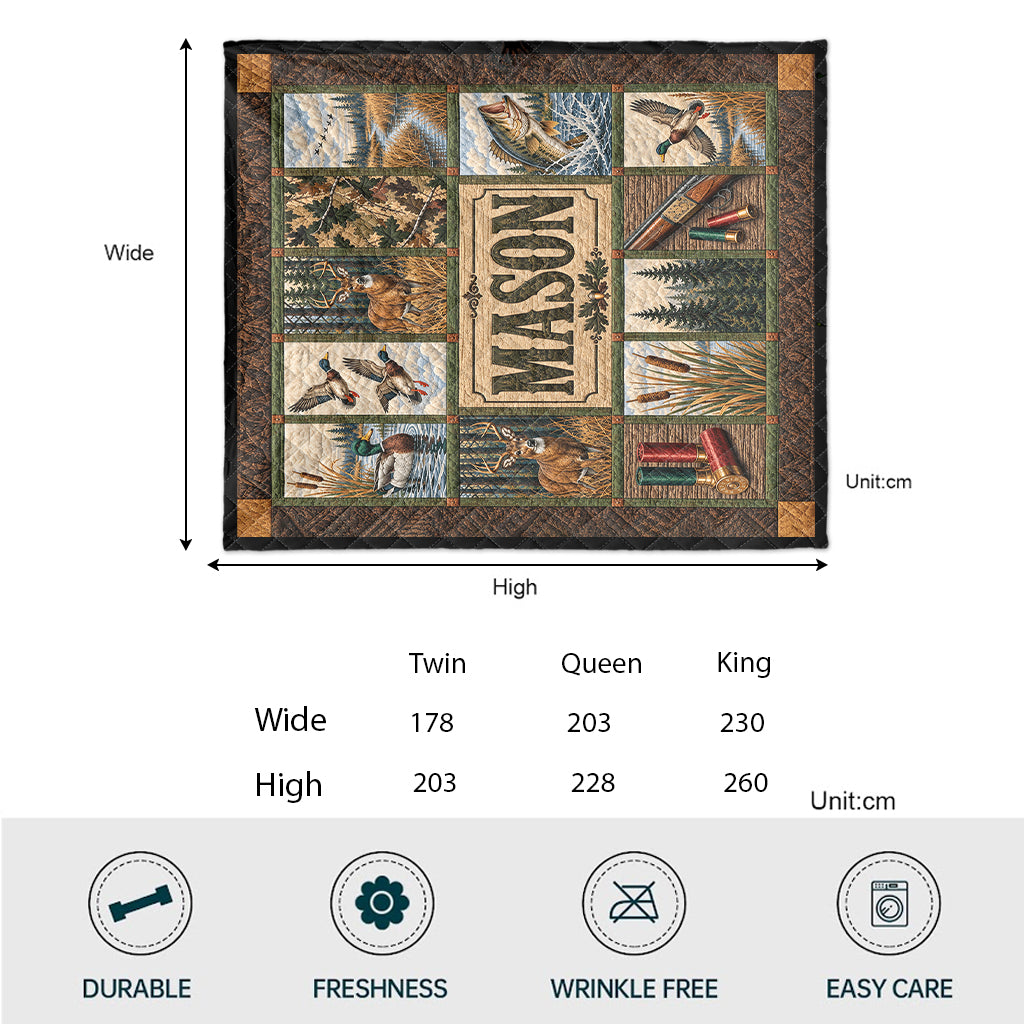 Love Hunting - Personalized Hunting Quilt