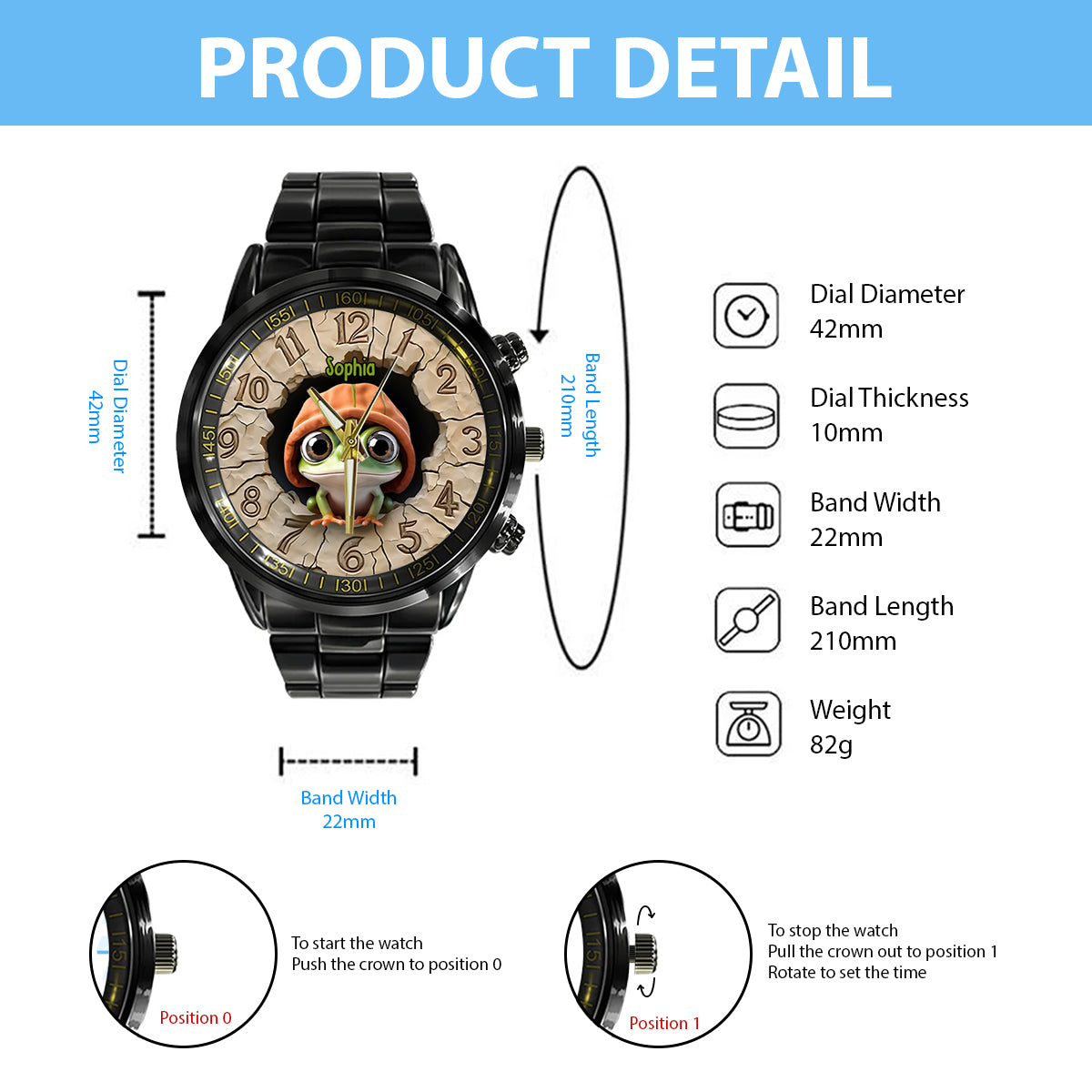 Love Frog - Personalized Frog Hand Watch