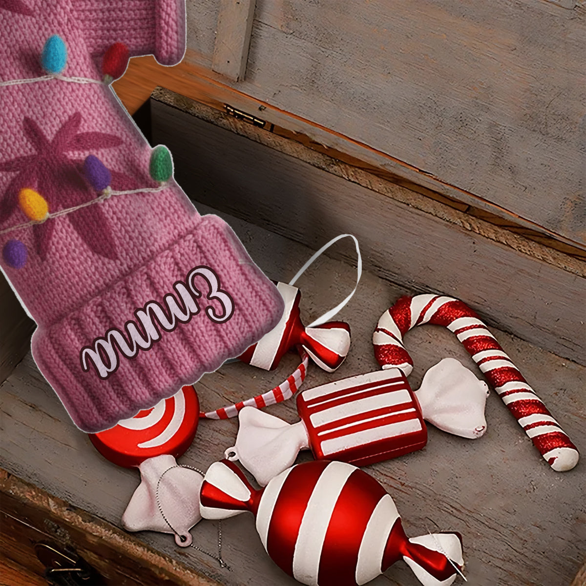 Joyeux Noël - Chaussette de Noël personnalisée en forme de mauvaise herbe