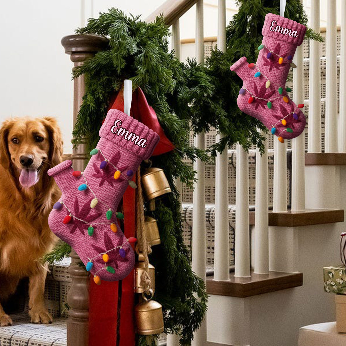 Joyeux Noël - Chaussette de Noël personnalisée en forme de mauvaise herbe