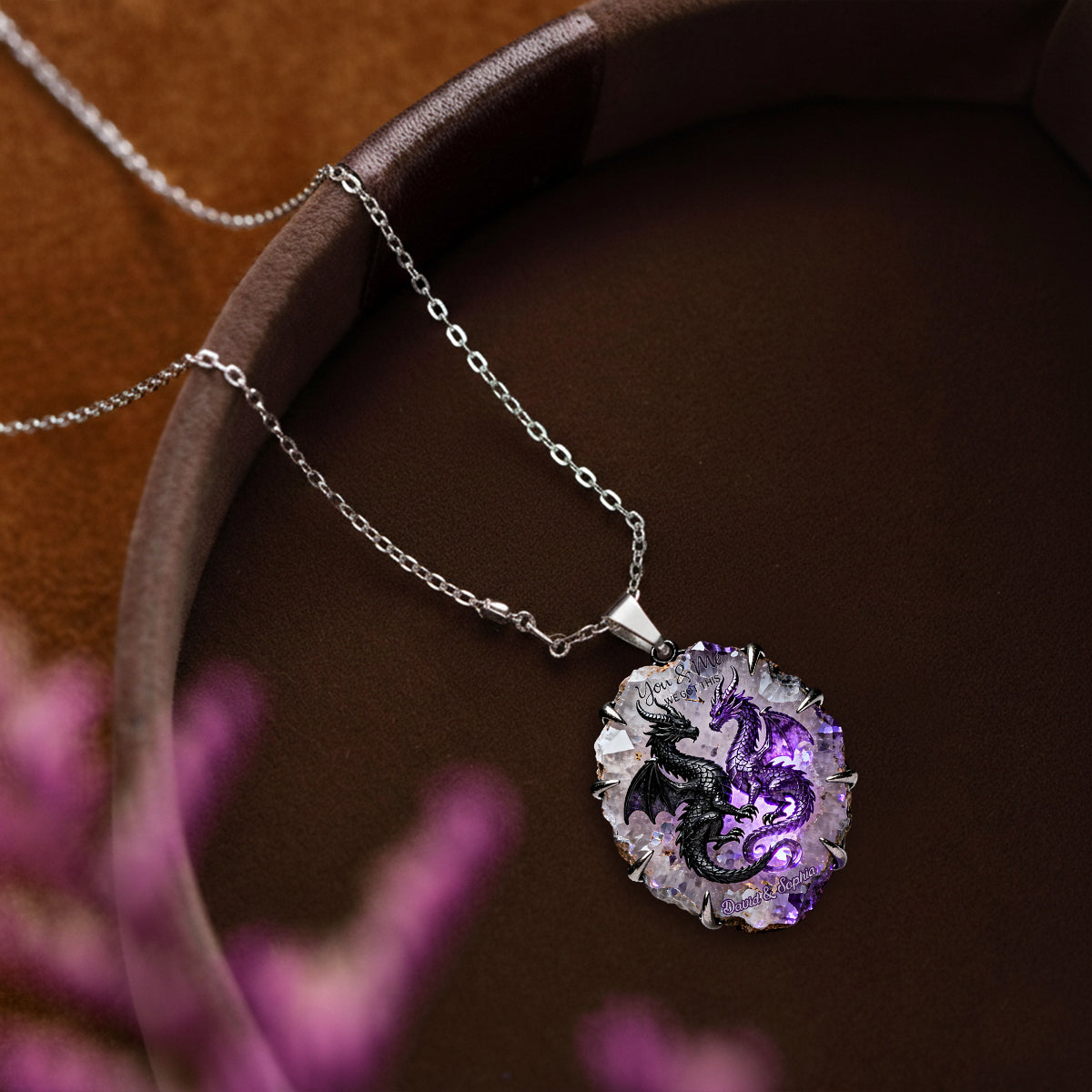 You & Me We Got This - Personalized Couple Shaped Metal Pendant Necklace