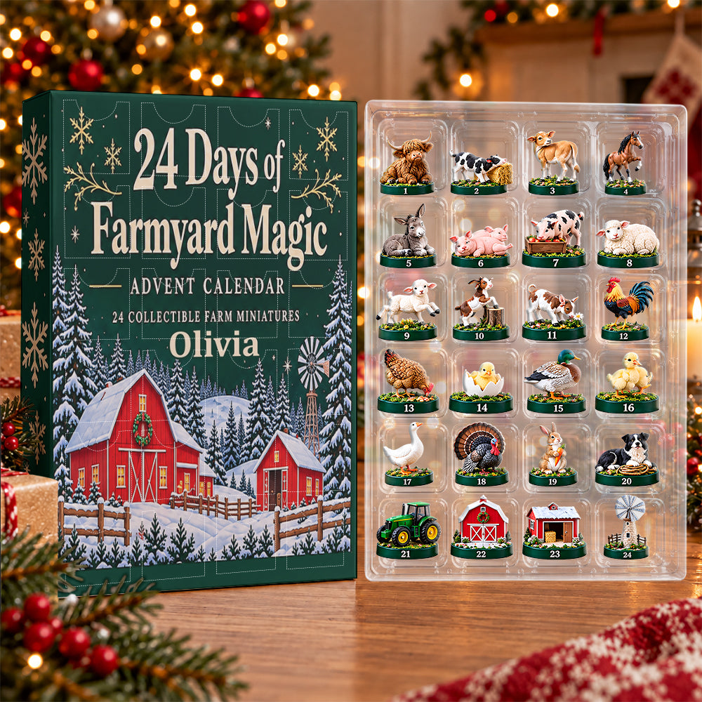 Christmas Farm - Personalized Farmer Advent Calendar With 3D Collectibles