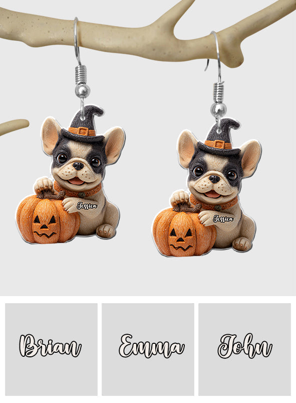 No Tricks Just Treats - Personalized Dog Earrings