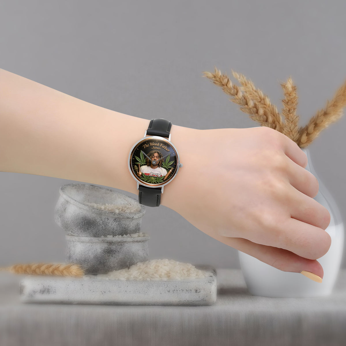 Der coolste Papa der Welt - Personalisierte Weed Handuhr