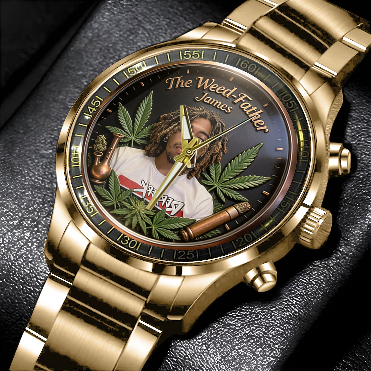Der coolste Papa der Welt - Personalisierte Weed Handuhr