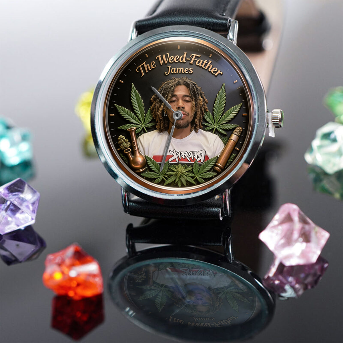 Der coolste Papa der Welt - Personalisierte Weed Handuhr