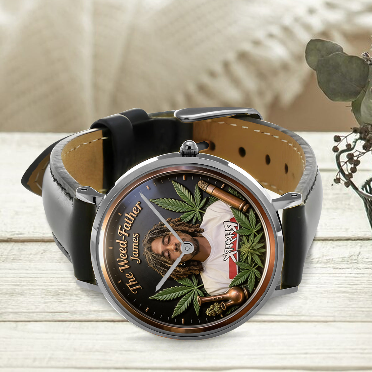 Der coolste Papa der Welt - Personalisierte Weed Handuhr