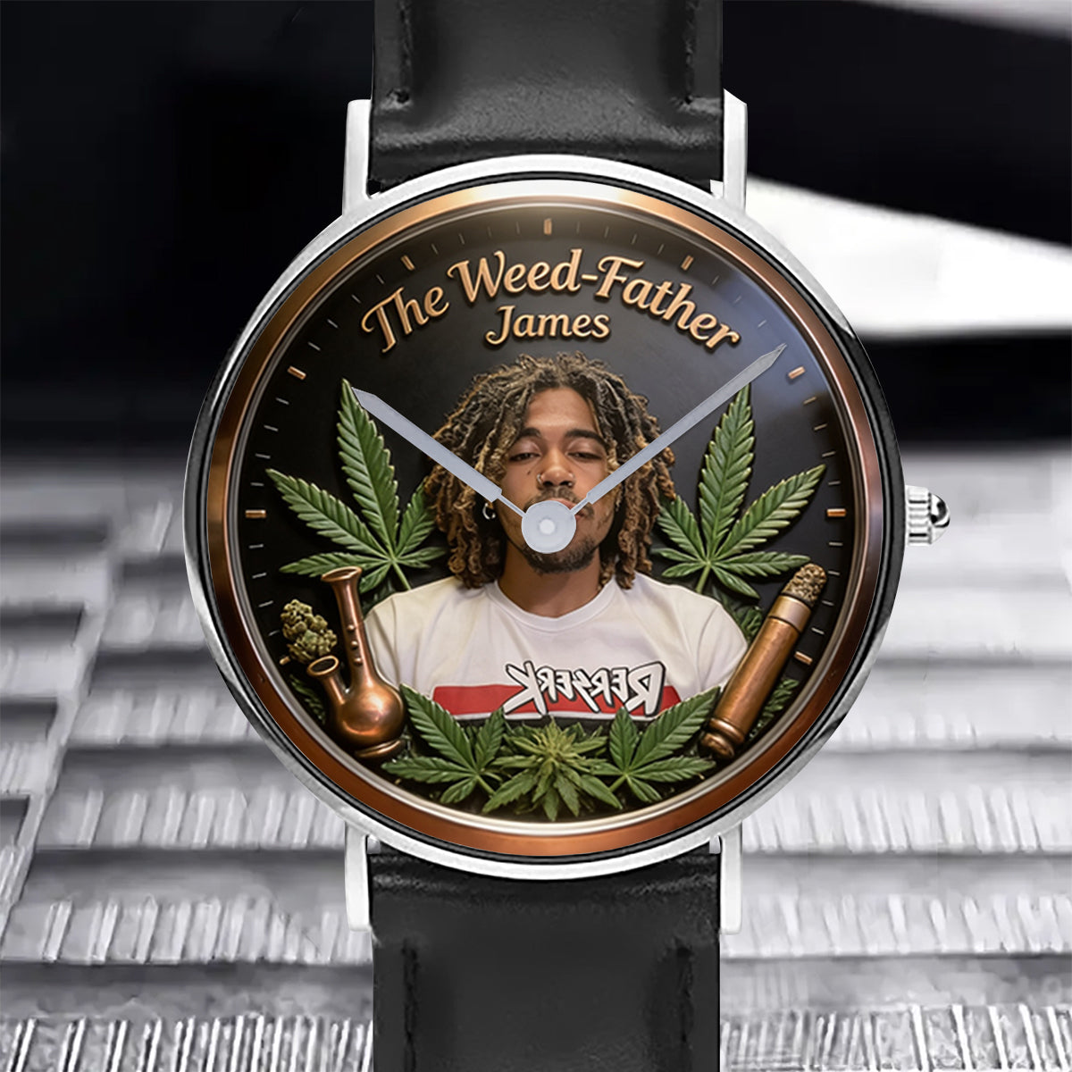 Der coolste Papa der Welt - Personalisierte Weed Handuhr