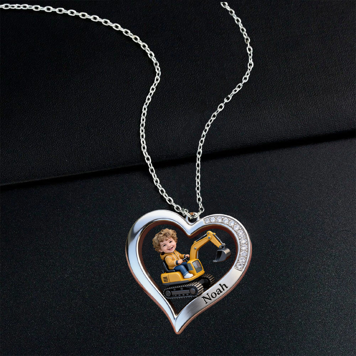 Custom Any Photo - Personalized Kid Shaped Metal Pendant Necklace