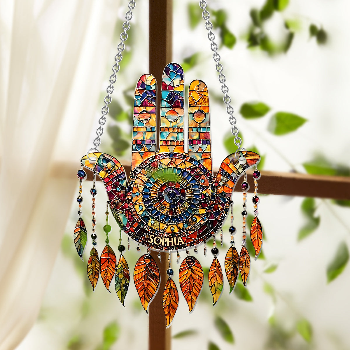Bohemian Dream Catcher - Personalized Yoga Window Hanging Suncatcher Ornament