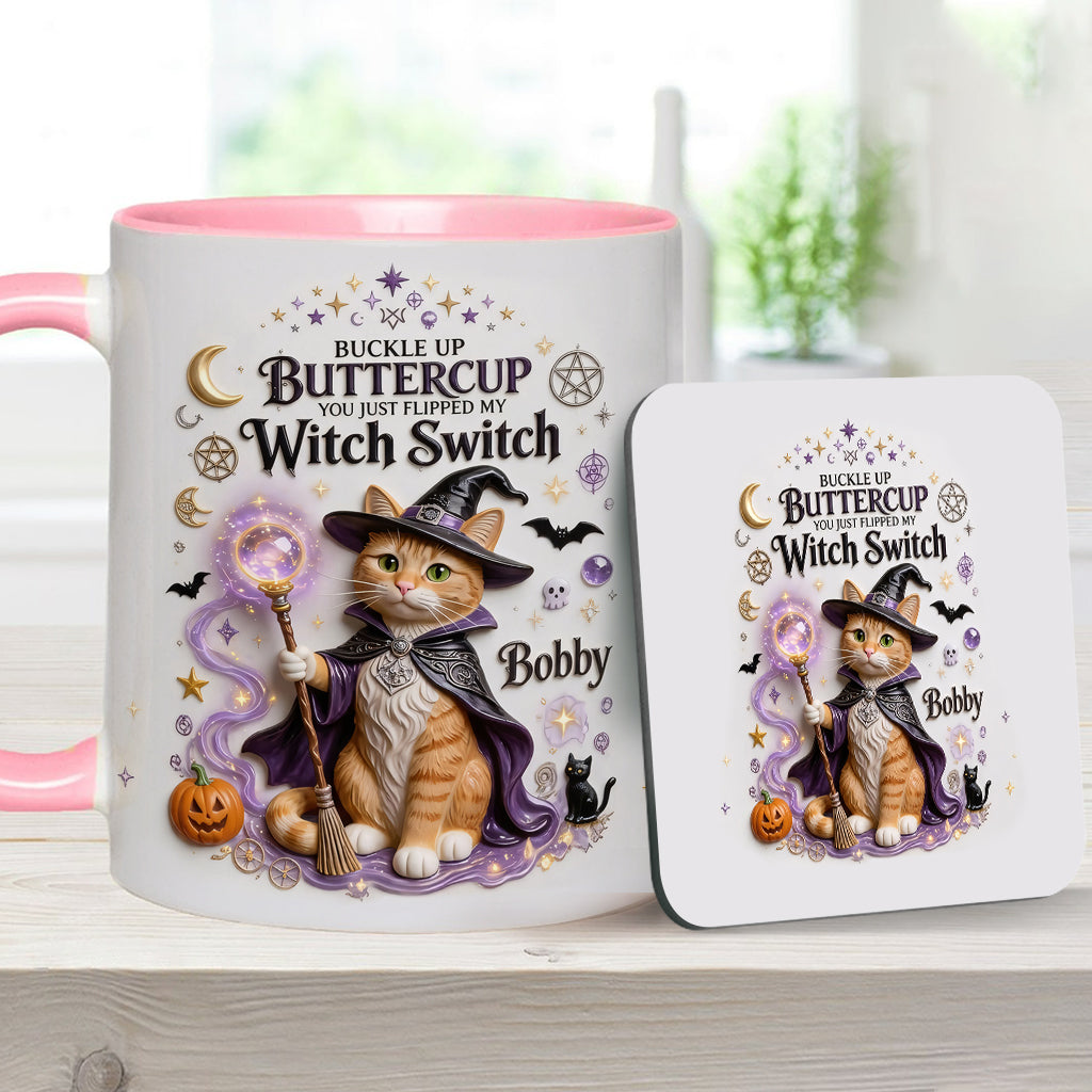 Cat Witch - Personalized Cat Accent Mug & Coaster