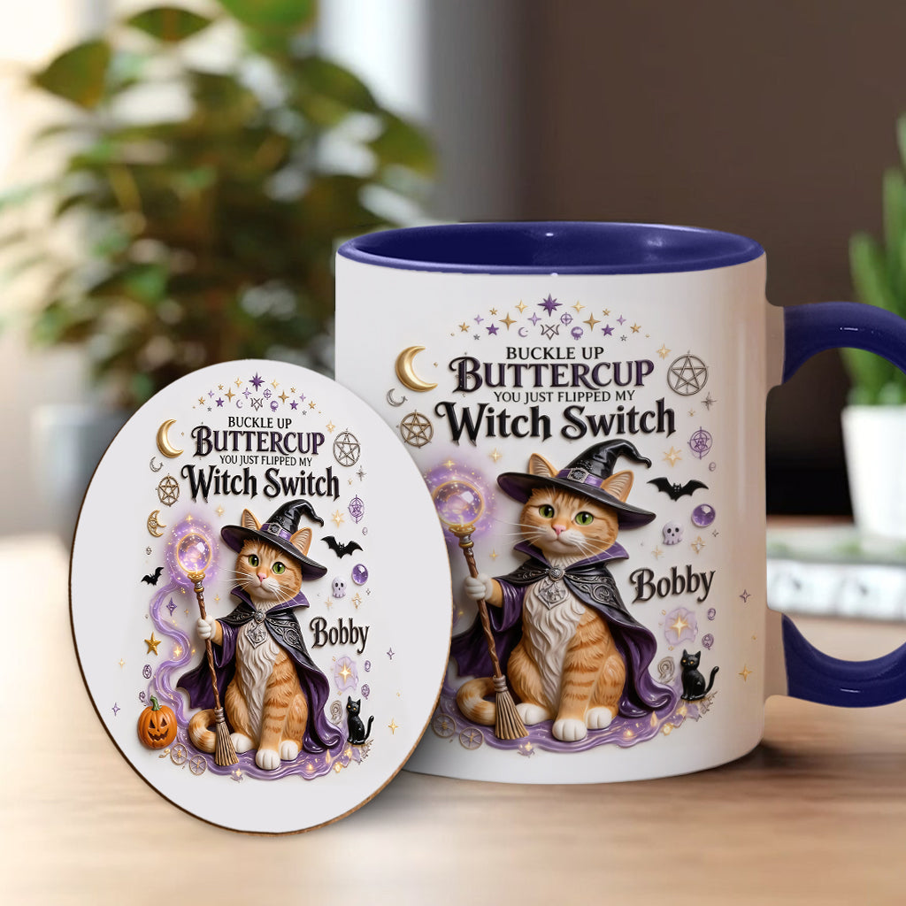 Cat Witch - Personalized Cat Accent Mug & Coaster