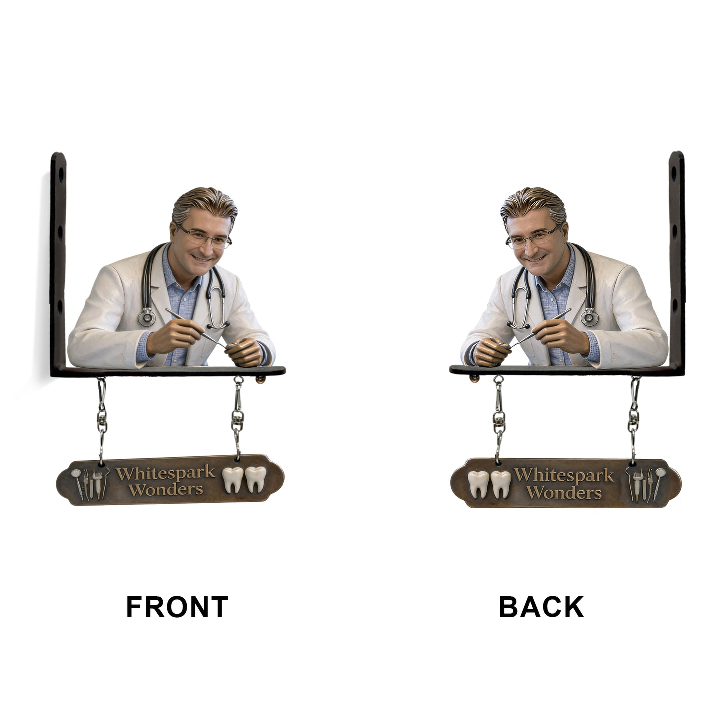 My Dental Clinic - Personalized Dentist Wooden Wall Mount Sign