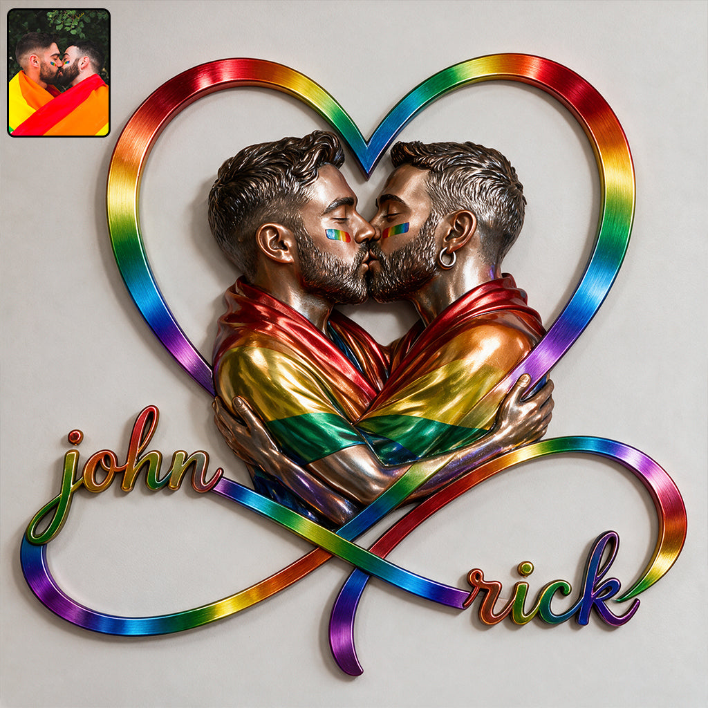Liebe ist Liebe - Personalisierte LGBT Unterstützung 3D Gedrucktes Metallzeichen