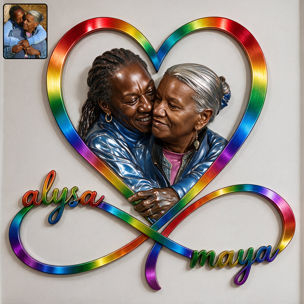 Liebe ist Liebe - Personalisierte LGBT Unterstützung 3D Gedrucktes Metallzeichen