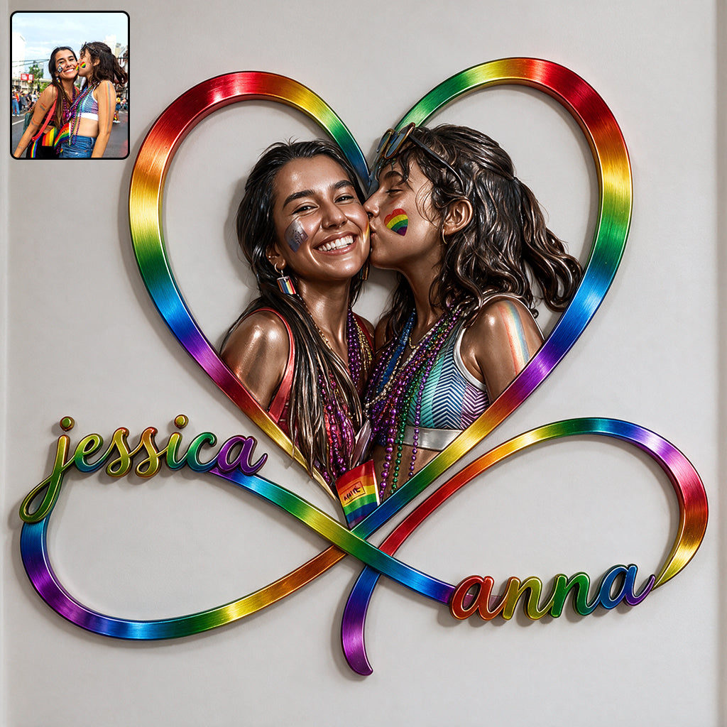 Liebe ist Liebe - Personalisierte LGBT Unterstützung 3D Gedrucktes Metallzeichen