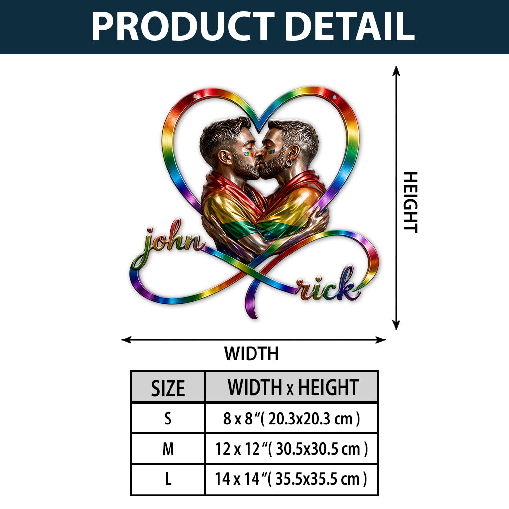 Liebe ist Liebe - Personalisierte LGBT Unterstützung 3D Gedrucktes Metallzeichen