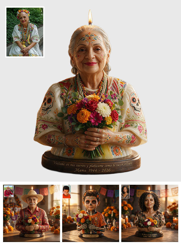 Nada Muere, Si Vive En El Corazon - Personalized Memorial Custom Shape Wooden Candle Holder