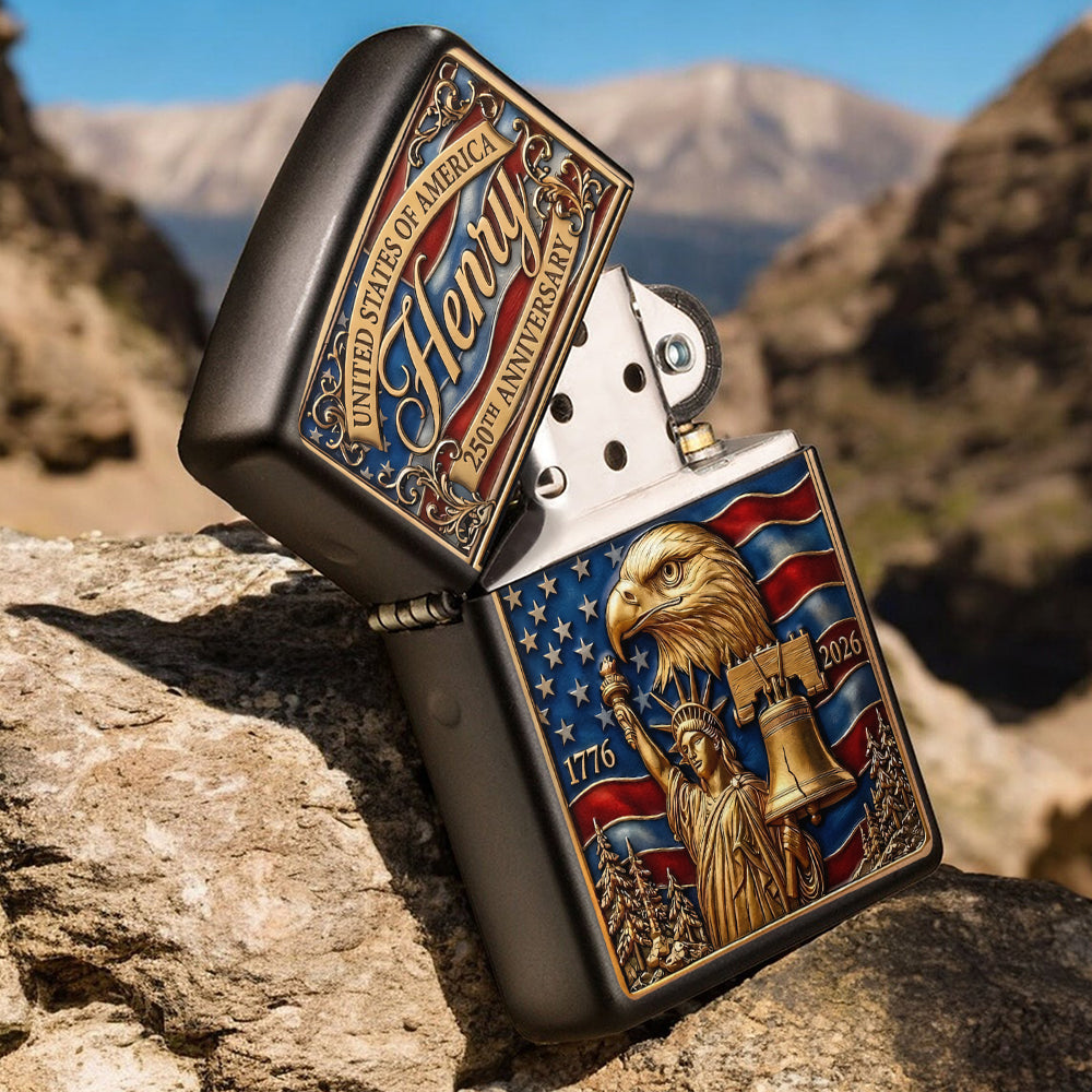 USA 250. Jubiläum - Personalisierter Patriot Feuerzeug