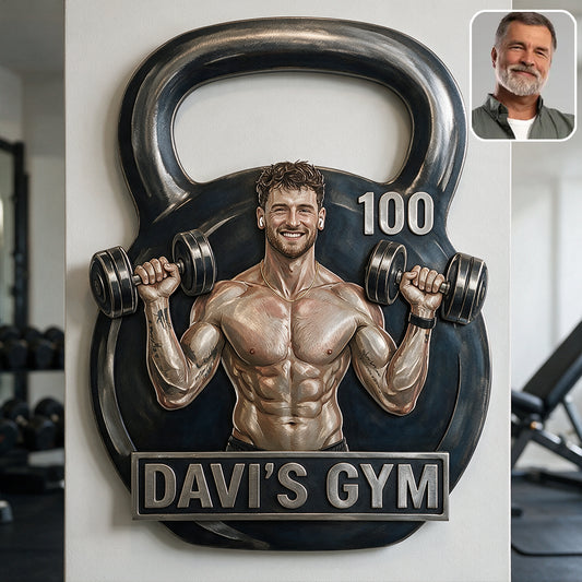Gym Decoration - Personalized Fitness 3D Printed Cut Metal Sign