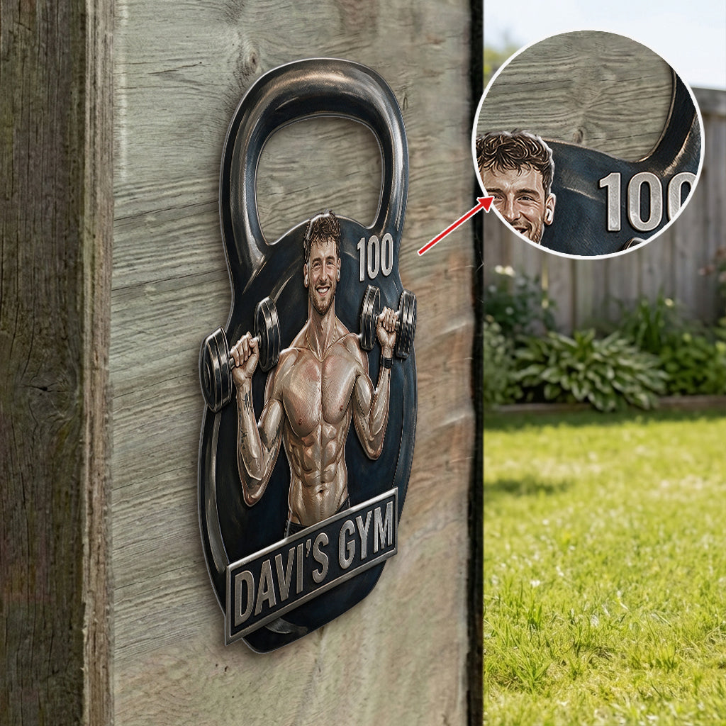 Gym Decoration - Personalized Fitness 3D Printed Cut Metal Sign