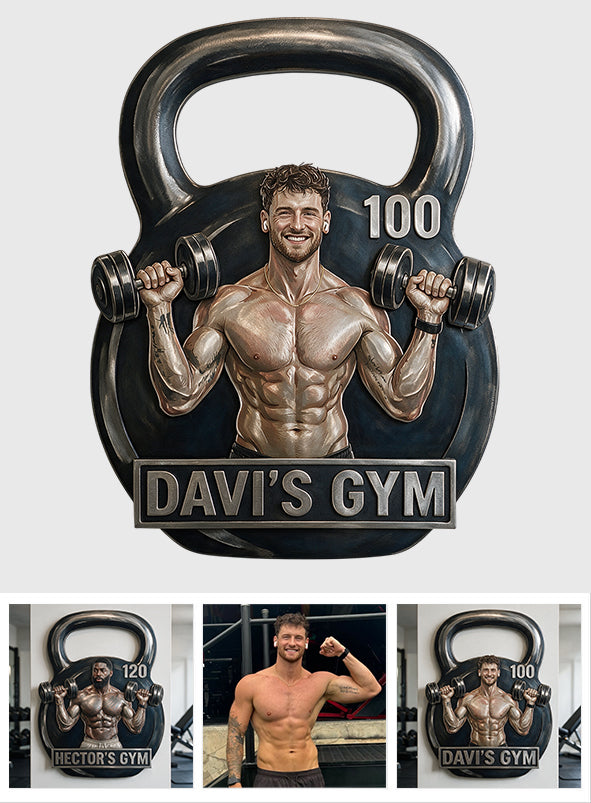 Gym Decoration - Personalized Fitness 3D Printed Cut Metal Sign