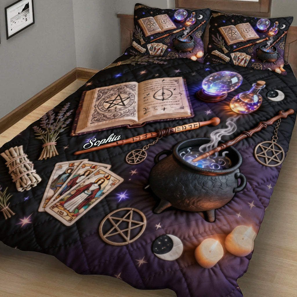 Witchcraft - Personalized Witch Quilt Set