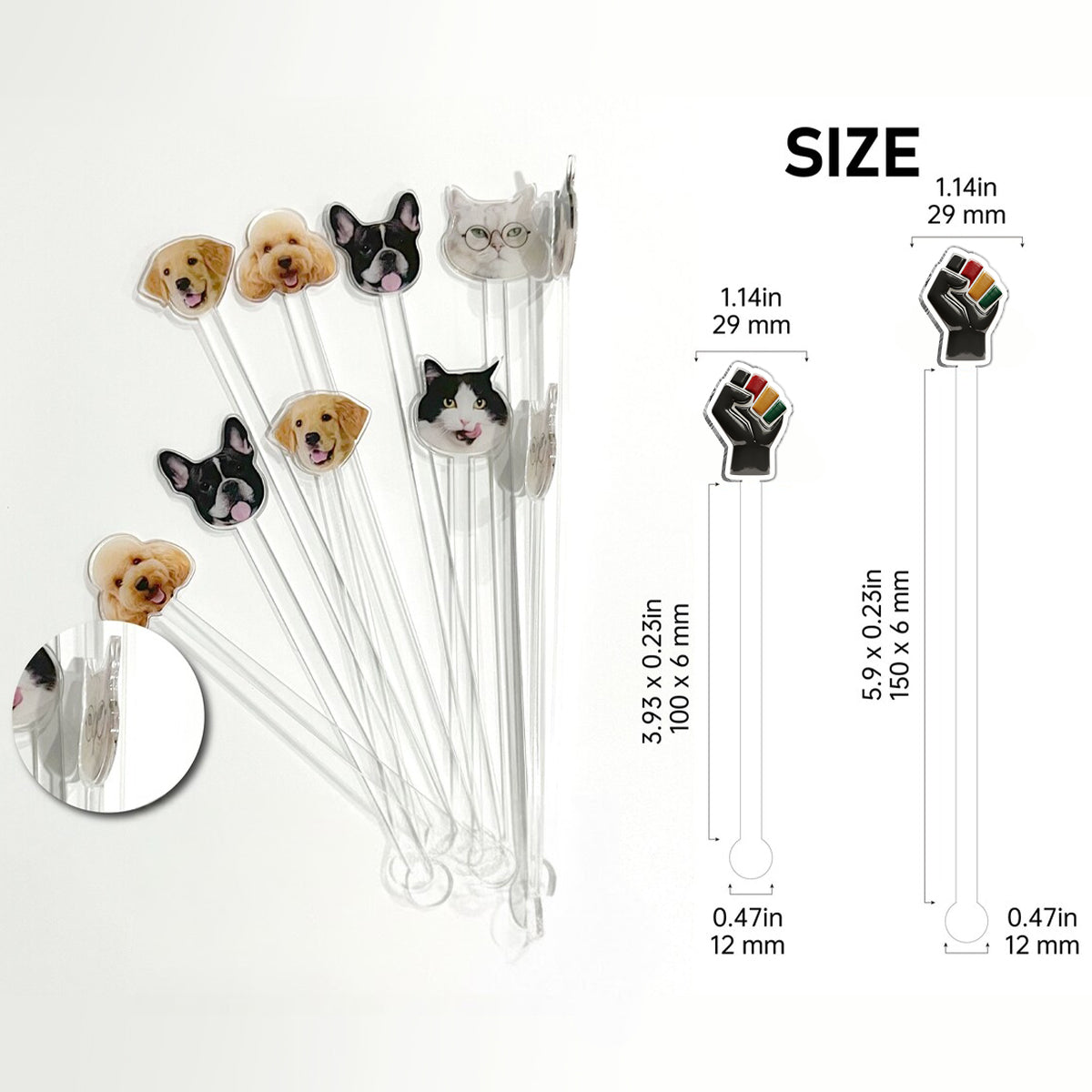 Mois de l'histoire des Noirs - Mug personnalisé afro-américain avec agitateurs en acrylique