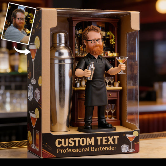 Bartender With Shaker & Tools - Bar Decor - Personalized Bartender Custom Shaped Acrylic Plaque