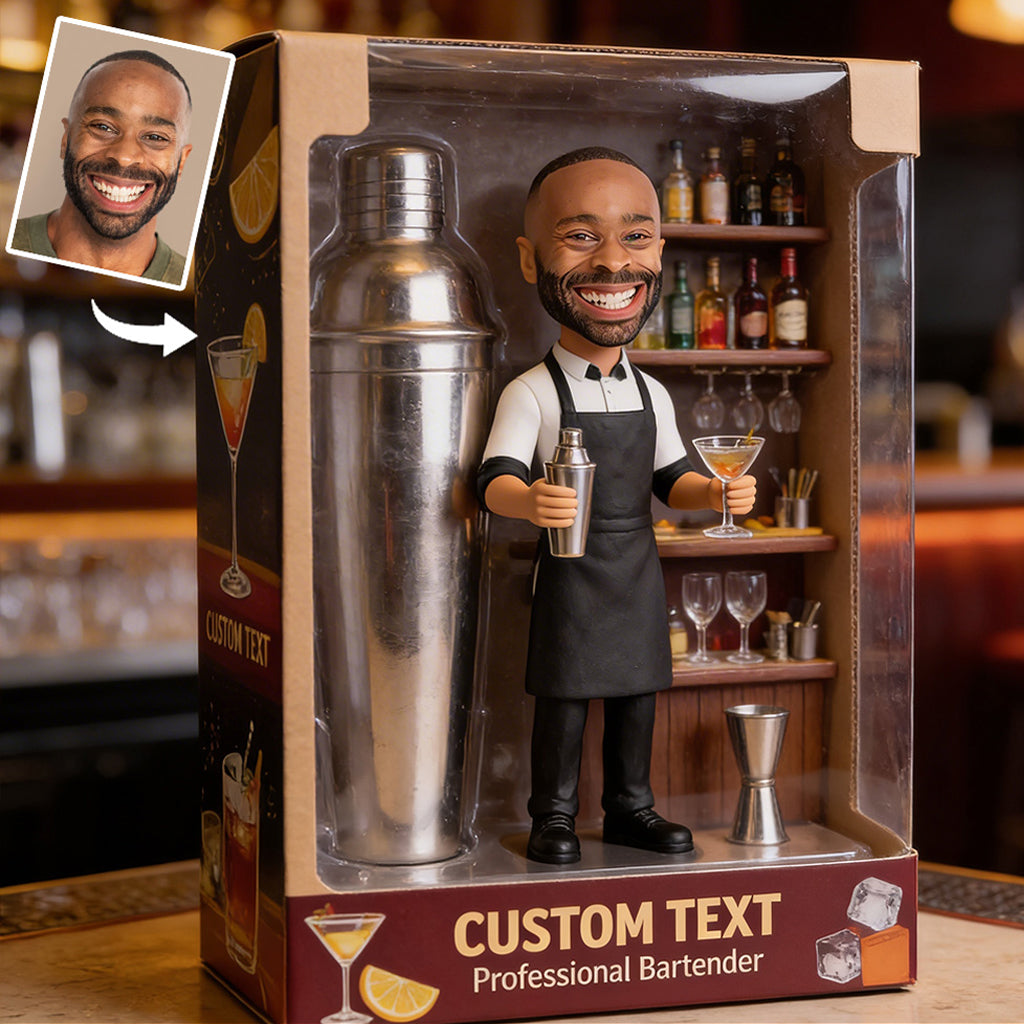 Bartender With Shaker & Tools - Bar Decor - Personalized Bartender Custom Shaped Acrylic Plaque