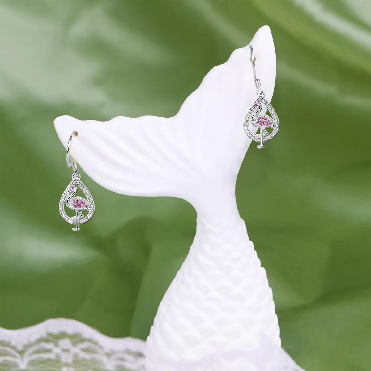 Juste une fille qui aime les flamants roses - Boucles d'oreilles flamant rose personnalisées