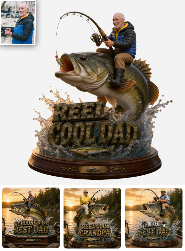 Super Papa Cool, Cadeau pour Papa Pêcheur - Plaque Acrylique Personnalisée