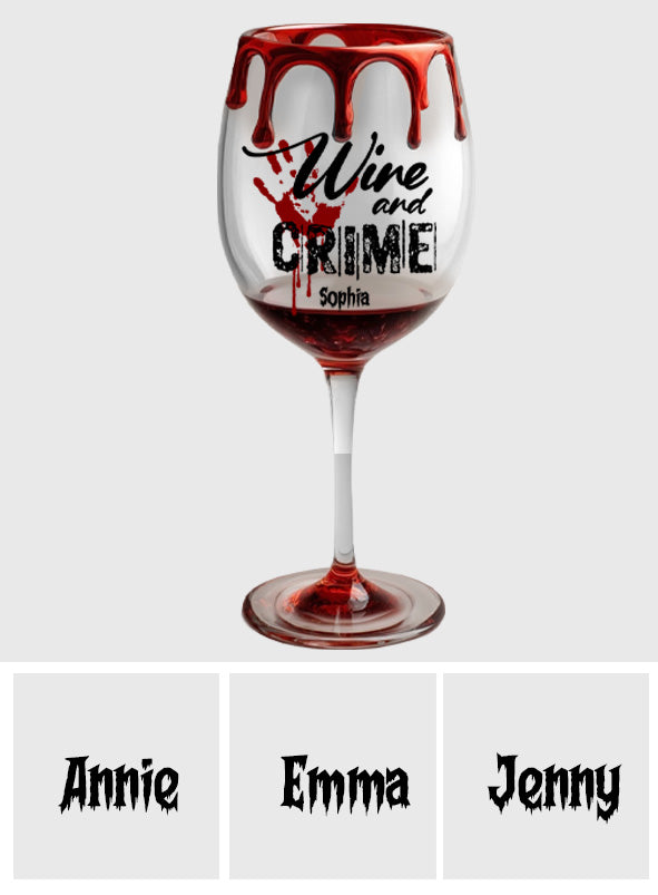 True Crime & Wein – Personalisiertes True-Crime-Weinglas mit langem Stiel