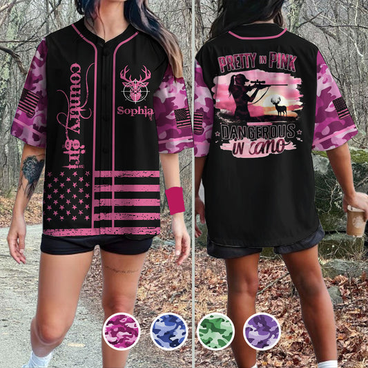 Country Girl - Personalized Hunting Baseball Jersey