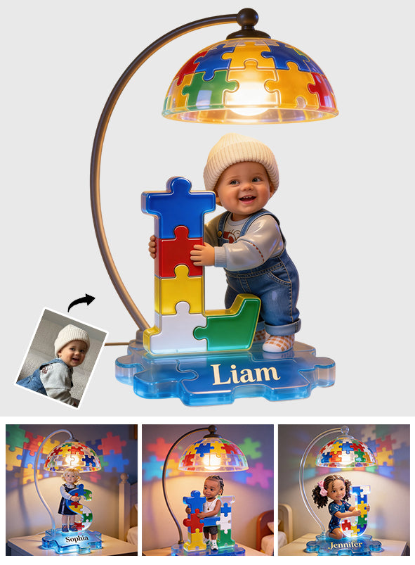 Autism Letter - Personalized Autism Awareness Acrylic LED Night Light
