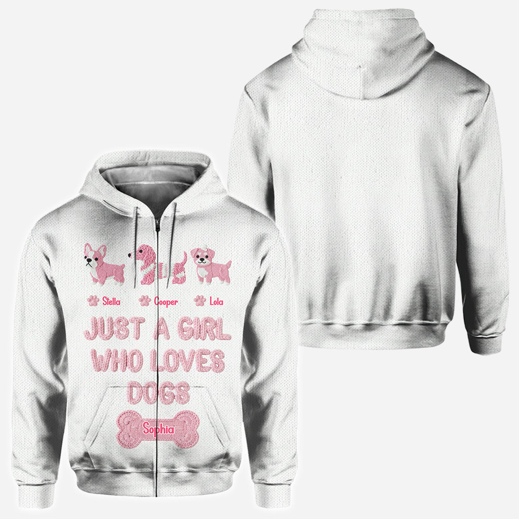 Just A Girl Who Loves Dogs - Personalized Dog All Over Shirt