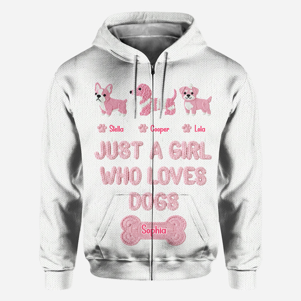 Just A Girl Who Loves Dogs - Personalized Dog All Over Shirt