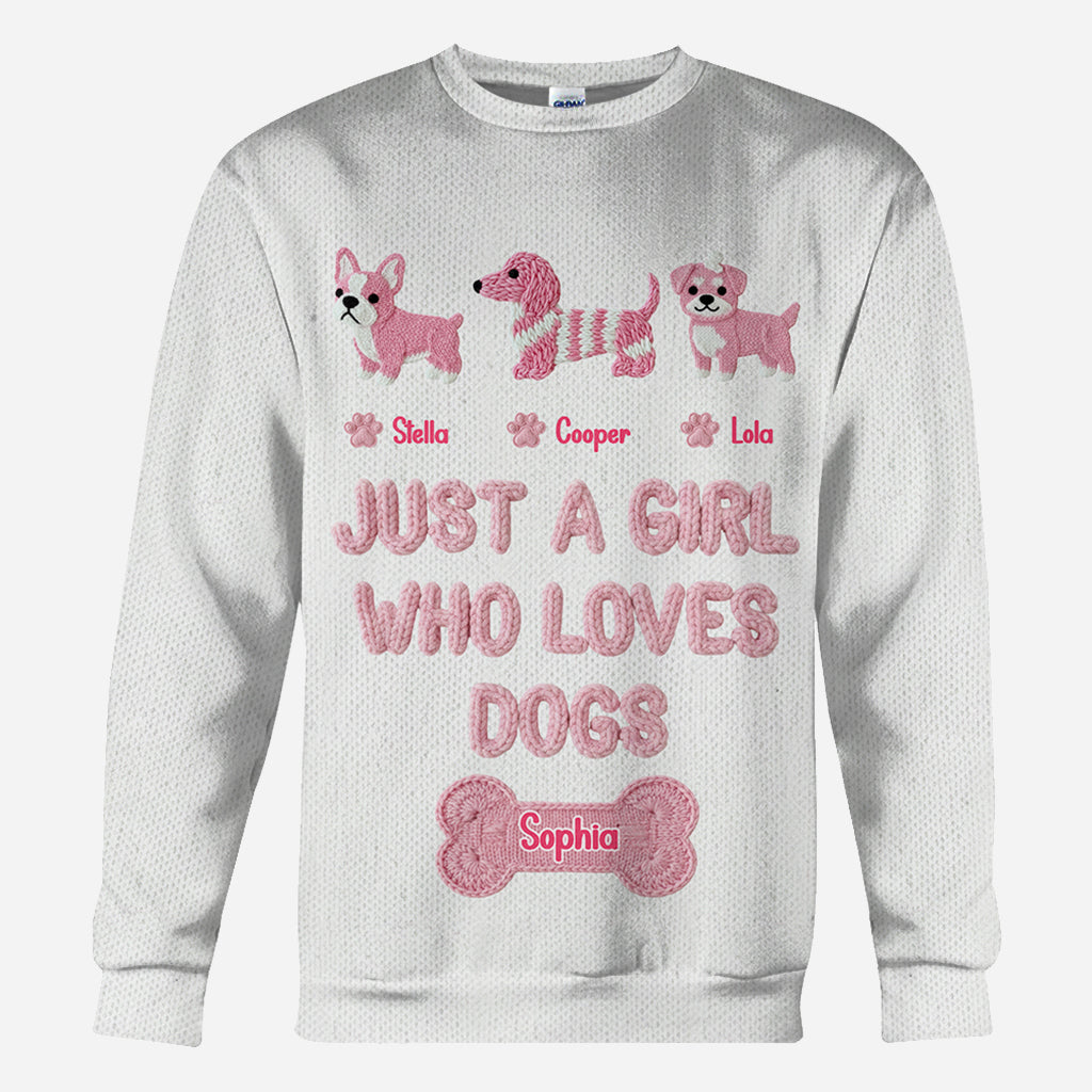 Just A Girl Who Loves Dogs - Personalized Dog All Over Shirt