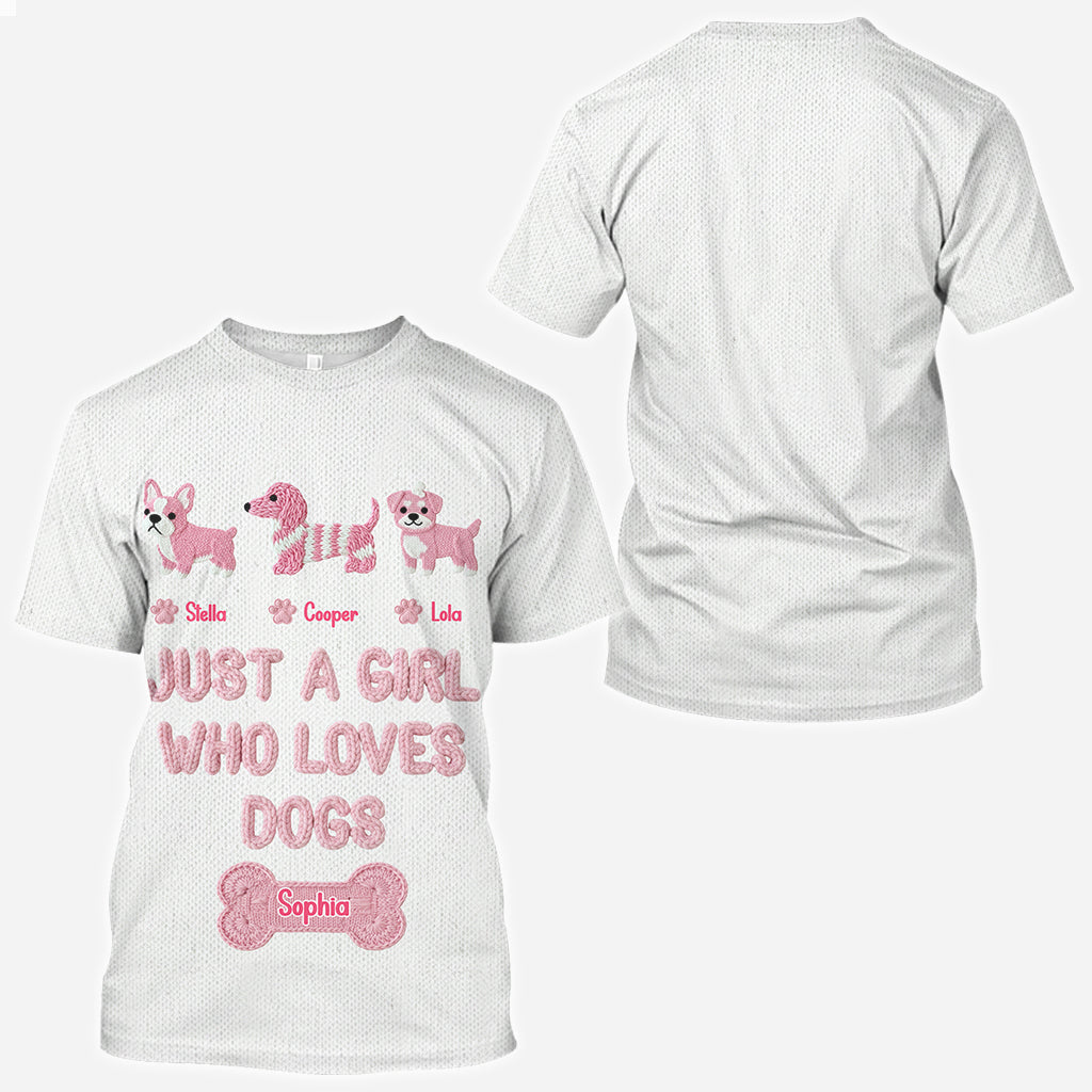 Just A Girl Who Loves Dogs - Personalized Dog All Over Shirt