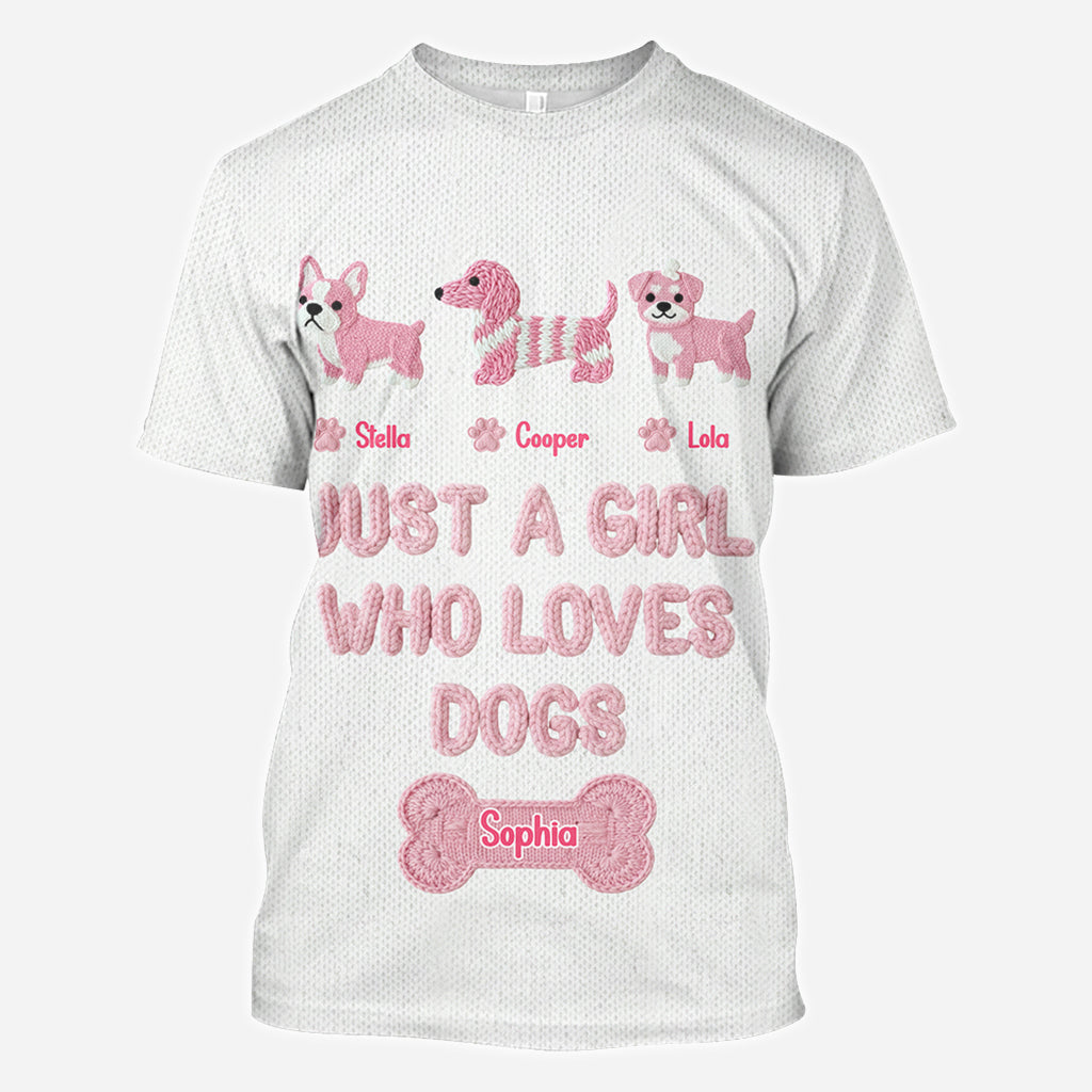 Just A Girl Who Loves Dogs - Personalized Dog All Over Shirt