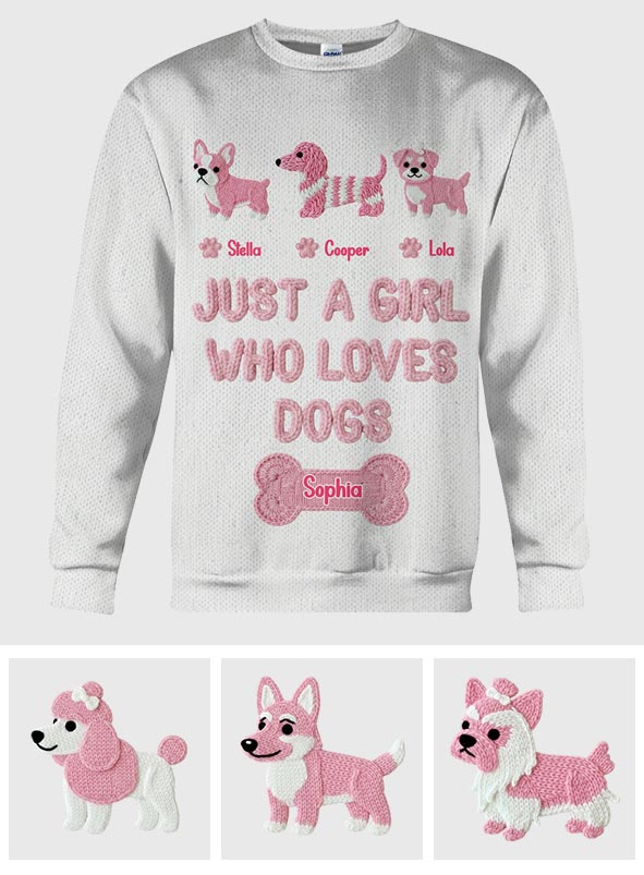 Just A Girl Who Loves Dogs - Personalized Dog All Over Shirt