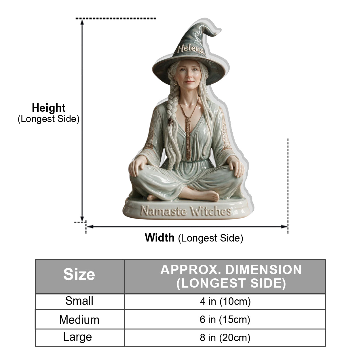 Namaste Witches - Personalized Witch 3D Plaque