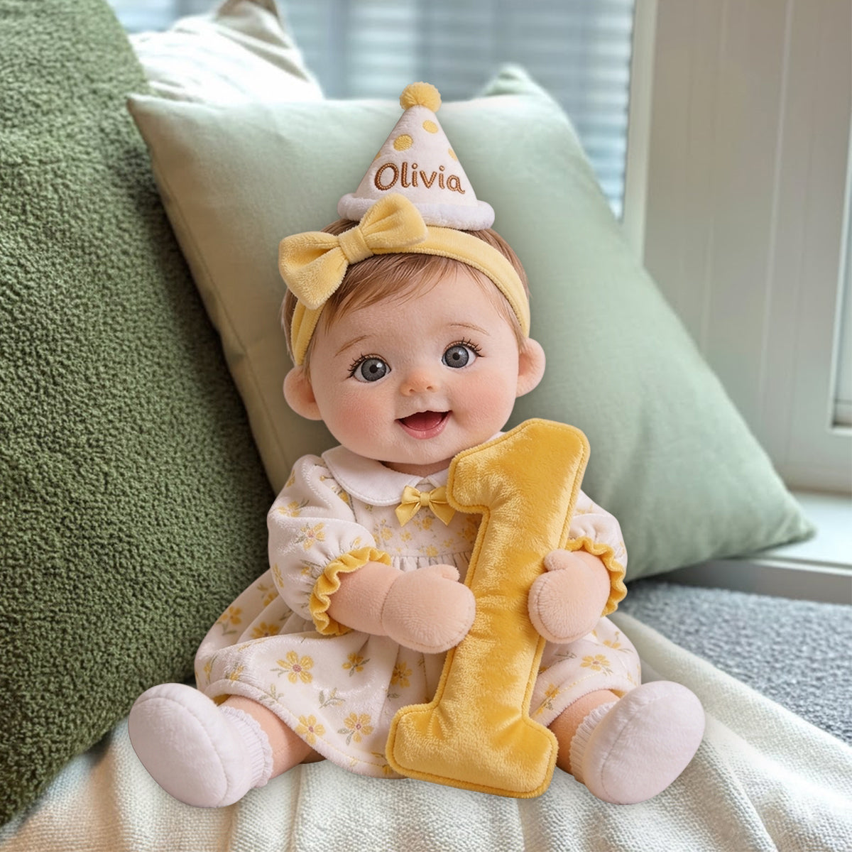 Age Birthday Plush Doll - Personalized Birthday Premium Faux Fur Pillow