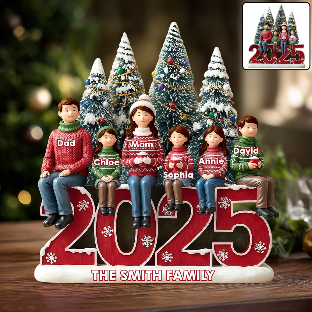 Merry Christmas - Personalized Family Custom Shaped Acrylic Plaque