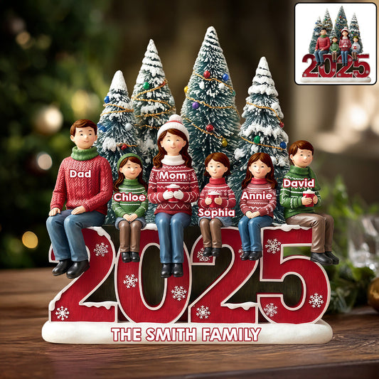 Merry Christmas - Personalized Family Custom Shaped Acrylic Plaque