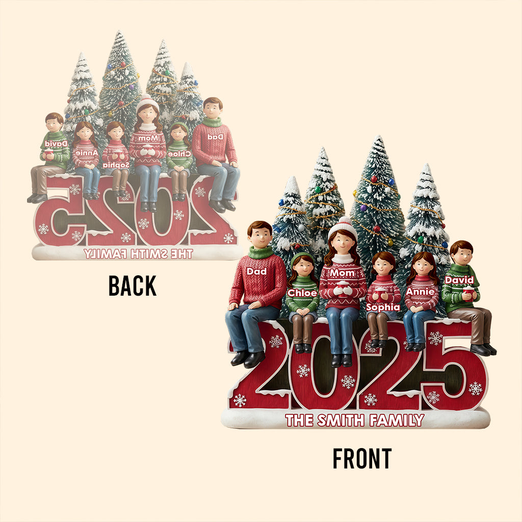 Merry Christmas - Personalized Family Custom Shaped Acrylic Plaque